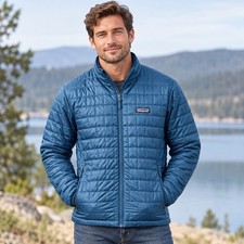 Patagonia Nano Puff Jacket Mens Medium Blue Excellent 84212 Puffer Insulated picture