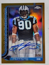 Julius Peppers 2025 Topps Chrome Gold Legends Auto Parallel #26/50 Panthers picture