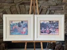 Pair Of Vintage Paul Gauguin Custom Framed Nave Nave Moe & Parau Parau Signed  picture