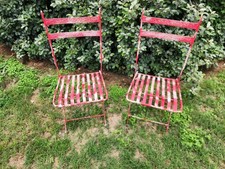 SET OF 2 VINTAGE MCM WROUGHT IRON PATIO CHAIRS GARDEN CHAIRS SUPER DURABLE picture