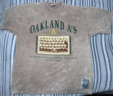 Vintage 92’ Nutmeg MLB Oakland Athletics - Team Portrait Shirt- Single Stitch picture