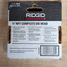 RIDGID 3/4 in NPT Right Hand Complete Die Head 00-R Alloy Dies Cat - 36895 picture