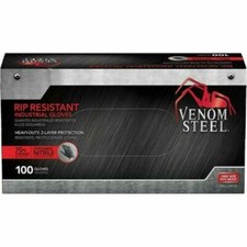 LOWEST PRICE VENOM STEEL Nitrile Gloves Rip Resistant Size Fits Most 100 CT picture