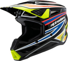 ALPINESTARS Youth SM3 Helmet - Wurx - Gloss Black/Yellow Fluo/Blue/Red Medium picture