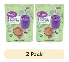 2 pk,Great Value Organic Ground Cold Milled Flax Seed,16 oz,453g,Allergen Free. picture