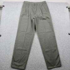 Vintage 90s Dockers Original Classic Fit Pleated Khaki Pants Olive Green 34x34 picture