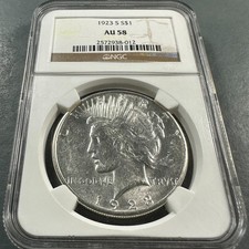1923-S $1 Silver Peace Dollar, NGC AU58 (90904) picture