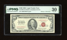 DBR 1966 $100 Legal Fr. 1550 PMG 30 Serial A00319832A picture