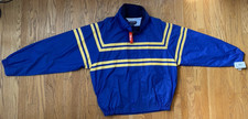 Vintage Nautica Hammond Blue Yellow Stripe Hooded Windbreaker Jacket XL NOS NWT picture