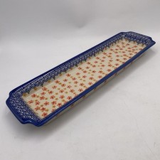 ANDY Unikat Polish Pottery 16”x4” SERVING DISH Hand Painted Boleslawiec Poland picture