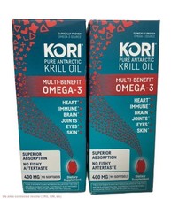 2 PACK Kori Krill Oil Superior Omega-3 400mg Mini Softgels 90ct EXP 5/27+ picture