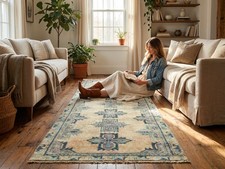 ON HOLD Beige Oushak Runner Rug Turkish Vintage – Minimal Hallway Decor picture
