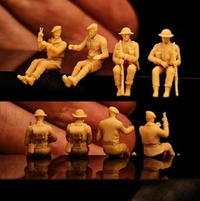 1/48 1/72 1/87 1/144 British military driver & passenger 4Pcs Soldier 3d Printed picture