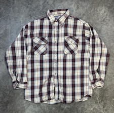Vintage The Alaskan by Klondike Red Gray Black Plaid Flannel Shirt Made in USA picture