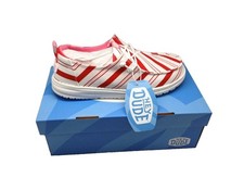 Hey Dude Wendy Candy Cane Women’s Christmas Red Multi Slip On Shoes Choose Size picture