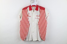 Vtg 60s 2 Piece Rayon Gabardine Loop Collar Bowling Button Shirt Vest Mens 14 picture
