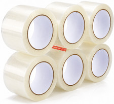 6 Rolls Clear Packing Tape Strong Adhesive Shipping Box Sealing Packaging Tape picture