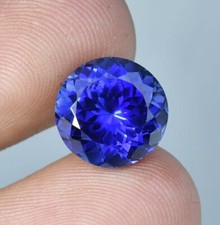 Unheated 10.12 Ct+ Natural Ceylon Blue Sapphire Round Loose Certified Gemstone picture