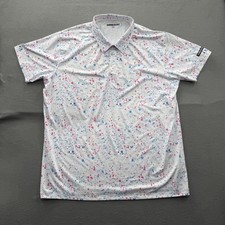 SHANKITGOLF Polo Shirt Mens 3XL White Paint Splatter Golf Performance Stretch picture