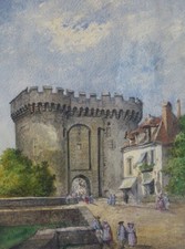 Hippolyte Poterlet (1803-1835) - watercolor - Porte Guillaume à Chartres picture