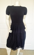  NWT ANN TAYLON NAVY BLUE CREW NECK SHORT SLEEVE SHEATH DRESS SIZE: XXSP picture
