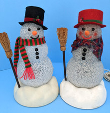 Vintage Avon Chilly Sam Snowman & Samantha Snow Woman Color Changing - VIDEO picture