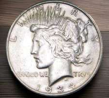 🔥 1934-D Peace Silver Dollar☆ AU Details☆ Rare 