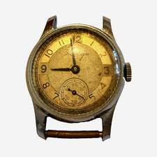 pobeda vintage manual wind mechanical wristwatch small seconds beige dial picture