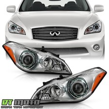 For 2011-2013 Infiniti M37 M56 w/o AFS Projector Headlights Headlamps Left+Right picture
