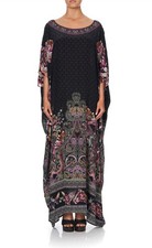 Camilla Round Neck Kaftan One Size Restless Nights Silk Dress Long Maxi Resort picture