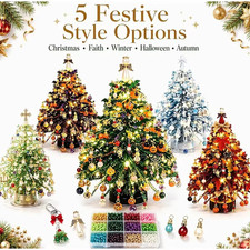 **Handmade DIY Beaded Christmas Tree Desktop Ornament Craft Kit** picture