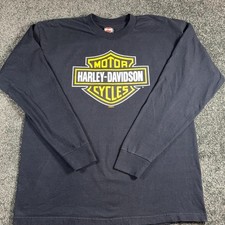 Vintage Harley-Davidson Shirt Mens 2XL Black Atlanta Graphic Long Sleeve Tee picture