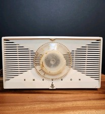 1955 Emerson 812B Atomic Jetsons Bakelite Ivory Tube AM Radio Tested WORKS  picture