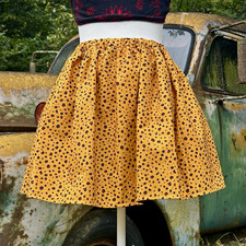 Sky Rockets Boutique Women's L Cotton Leopard A-Line Skirt Short Elastic Pockets picture