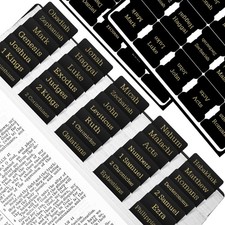 Bible Tabs, 75 Laminated Index Tabs for Women and Gold Foil Black picture