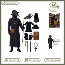 Men's XL Plague Doctor Horror Costume - Steampunk Style for Halloween Parties picture