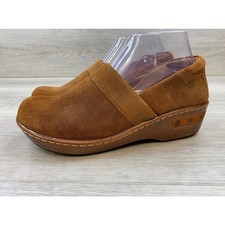 Born Women's Suede Clogs Brown Slip On Wedge  8 Casual Comfort Studded Shoes picture