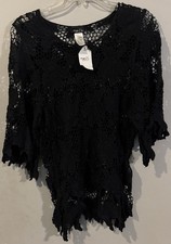Rue 21 Black lace blouse. Size Medium New picture