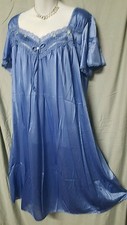 ONLY NECESSITIES BLUE SHORT SLEEVE Calf NIGHTGOWN Plus 1X 56