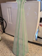 Vintage Murano Glass Vase Fratelli Mint Green 12