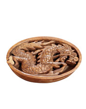 Trinket Wood Box Secret Puzzle Chinese Dragon Perforated Hand Carved Bali Art picture
