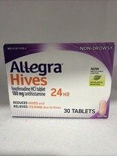 Allegra HIVES 24Hr Non-Drowsy Antihistamine Allergy Relief 30 Exp 04/27 picture