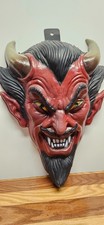 Antique VTG Halloween Satan Devil Decoration Wall Door Display 16x11 picture