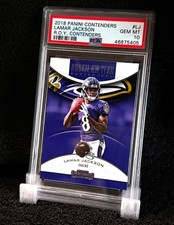 2018 LAMAR JACKSON • PSA 10 GEM MINT • ROOKIE OF THE YEAR • PANINI CONTENDERS picture