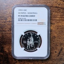 NGC PF70 1995 S Olympic Basketball Half Dollar ULTRA CAMEO picture