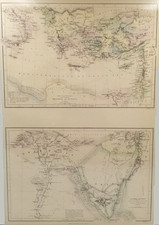 Travels of St Paul Egypt Holy Land 1854 A&C Black Original Antique Map Matted picture