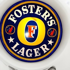 Vintage Foster’s Lager Round Lighted Beer Sign Bar Pub Man Cave Display picture
