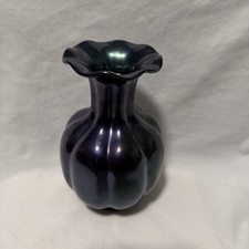 Vtg ZSOLNAY Segmented Lobed Vase, Art Nouveau, Purple Eosin Iridescent, Hungary picture