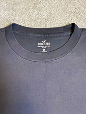 Hollister Men's Heavyweight Boxy Crop Crew Neck Short Sleeve Solid Gray Tee M picture