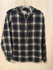 LL Bean plaid green flannel jacket size medium  picture